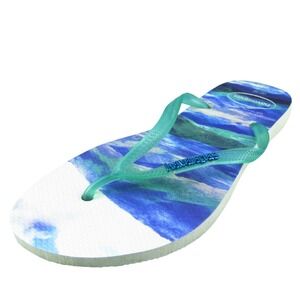 Havaianas  Women Flip Flop Sandal‎ Shoes Blue Synthetic Size 11-12 Wide